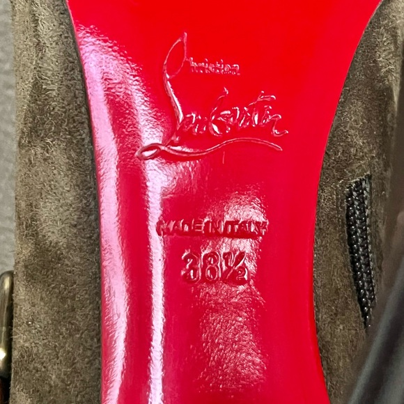 Christian Louboutin Canassone 100 Knee high Boots Cognac Olive Green Euro 38 - Picture 13 of 16